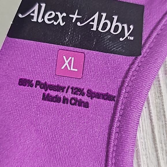 Alex and Abby Purple Athletic Racerback Tank Top Built In Bra Womens Size XL NWT - Picture 9 of 9